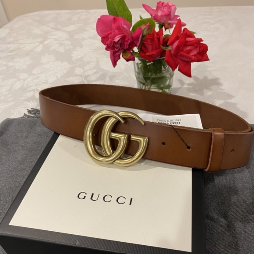 Gucci Brown Leather Beautiful Belt